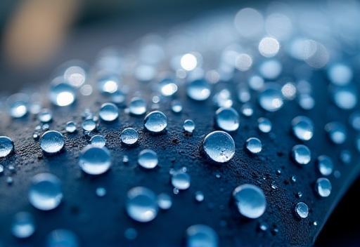 Close up of water beading on ceramic coated car surface